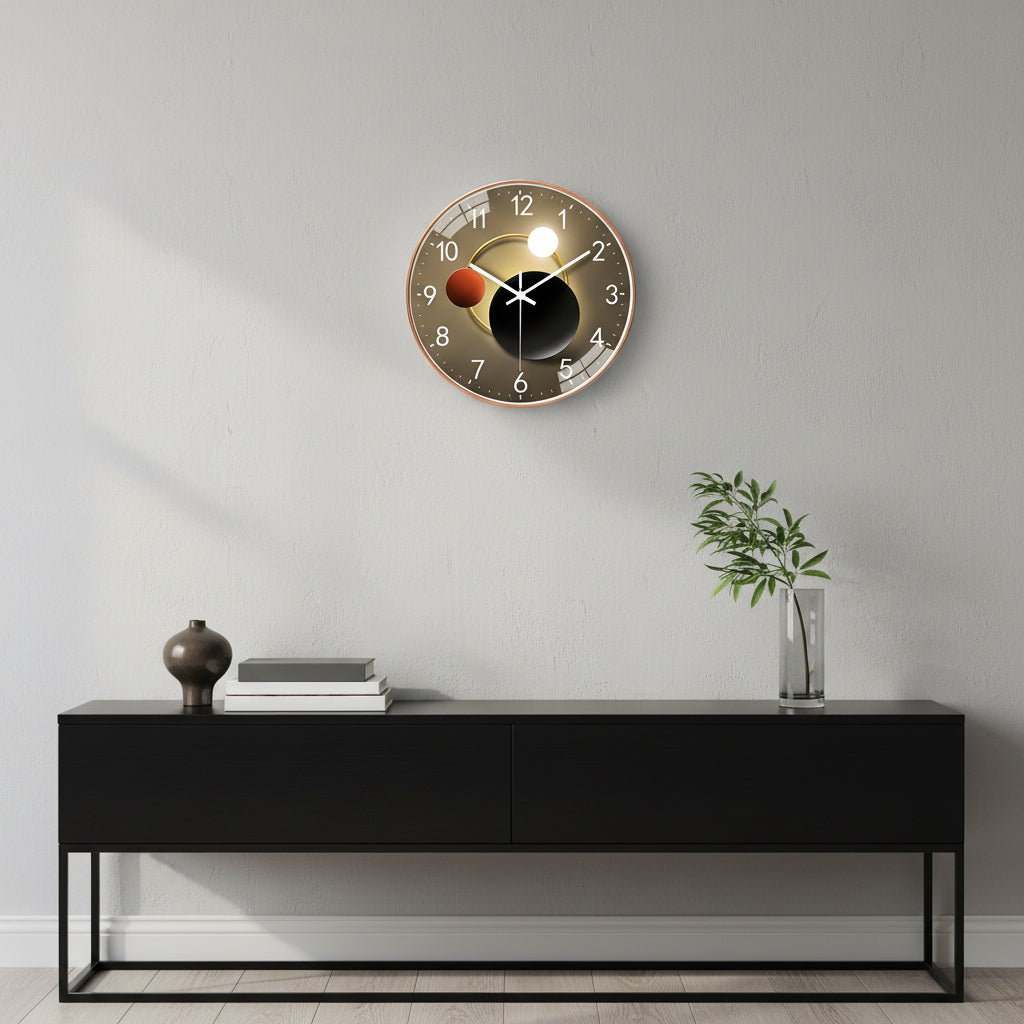 Modern Silent Wall Clock Decorative Analog Home and Office Accent