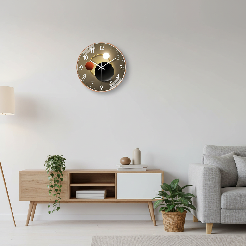 Modern Silent Wall Clock Decorative Analog Home and Office Accent