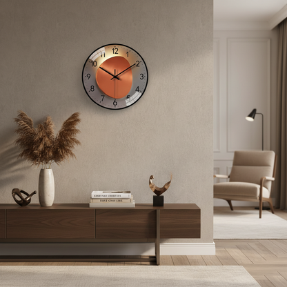 Modern Silent Wall Clock Decorative Analog Home and Office Accent