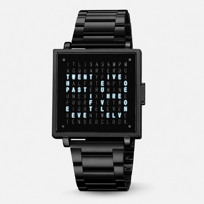 Modern Text Display Watch with Illuminated Digital Face