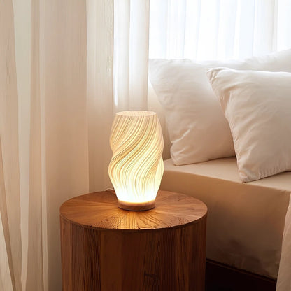 Moderne golvende tafellamp met USB, dimbare LED-verlichting en houten voet