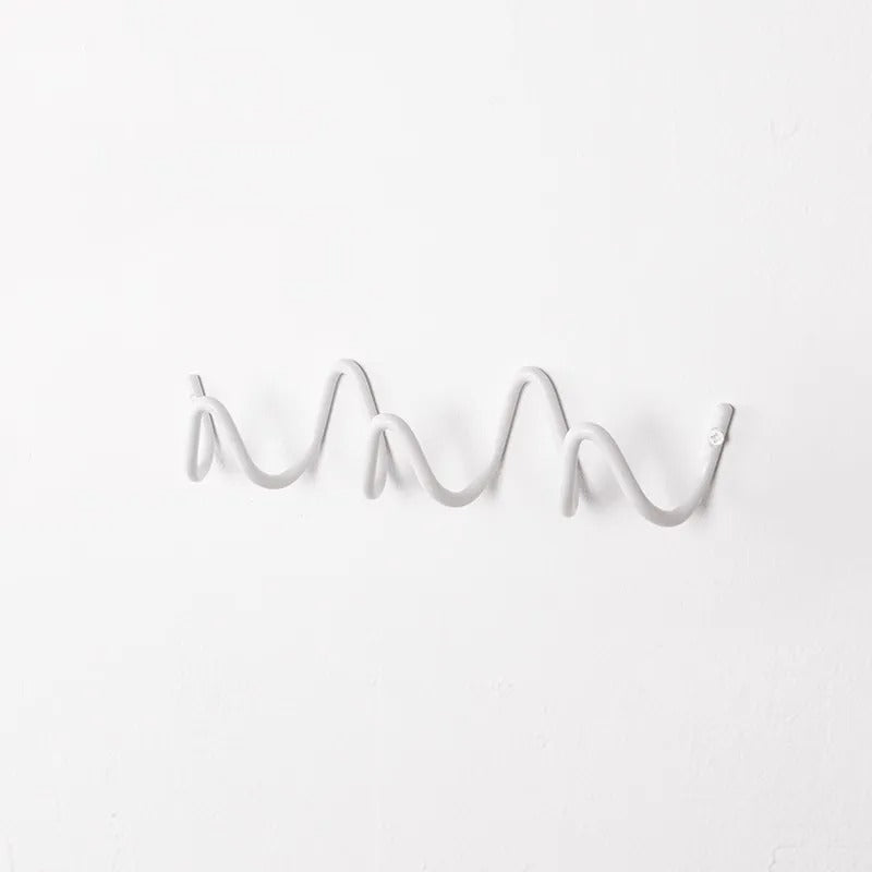 Modern Wave Wall Coat Rack Metal Wall Hooks Decorative Storage Rack