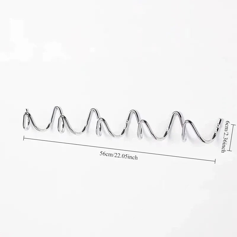 Modern Wave Wall Coat Rack Metal Wall Hooks Decorative Storage Rack