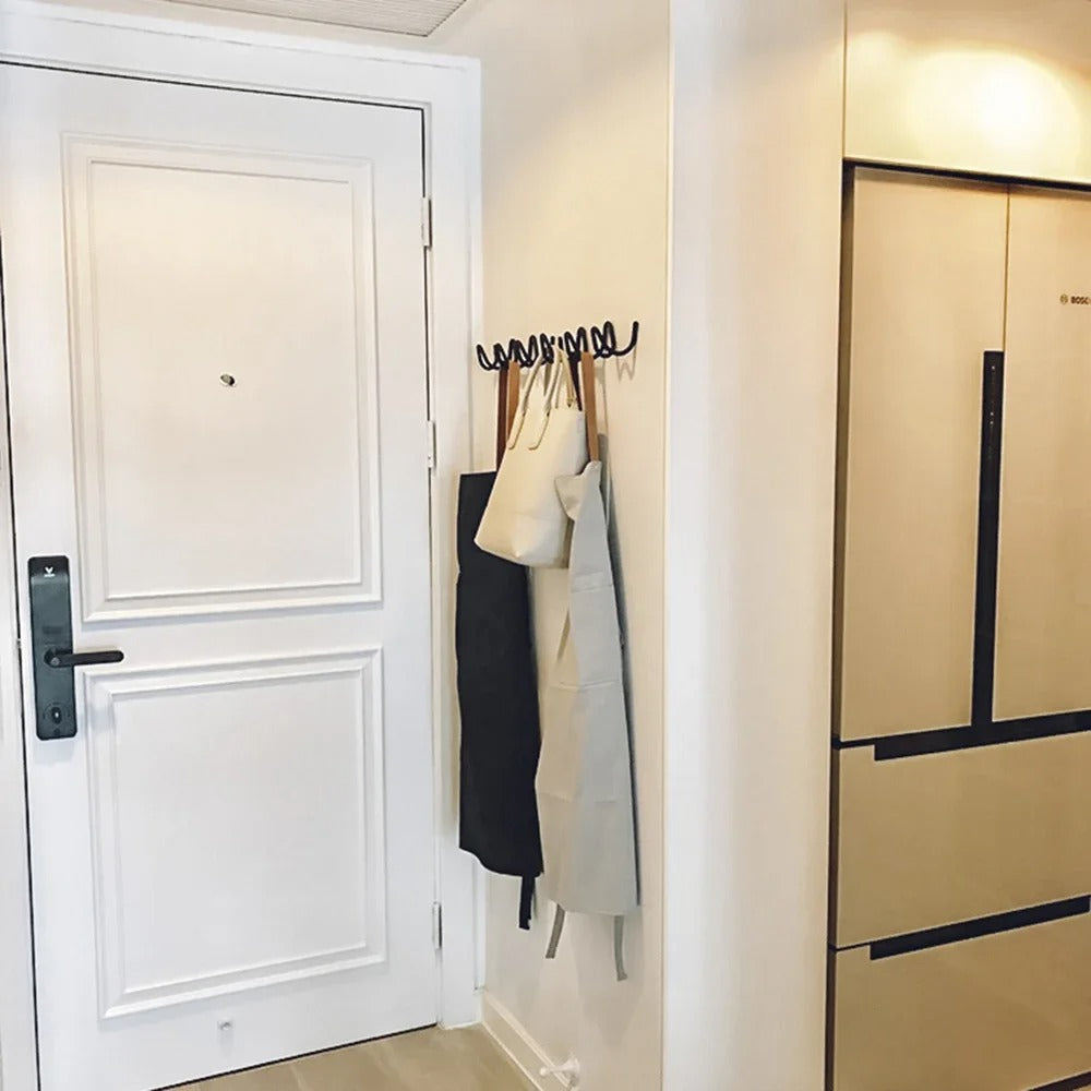 Modern Wave Wall Coat Rack Metal Wall Hooks Decorative Storage Rack