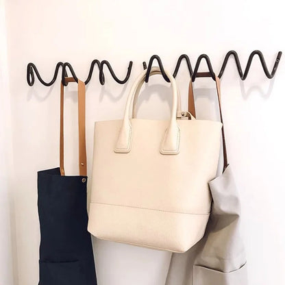Modern Wave Wall Coat Rack Metal Wall Hooks Decorative Storage Rack