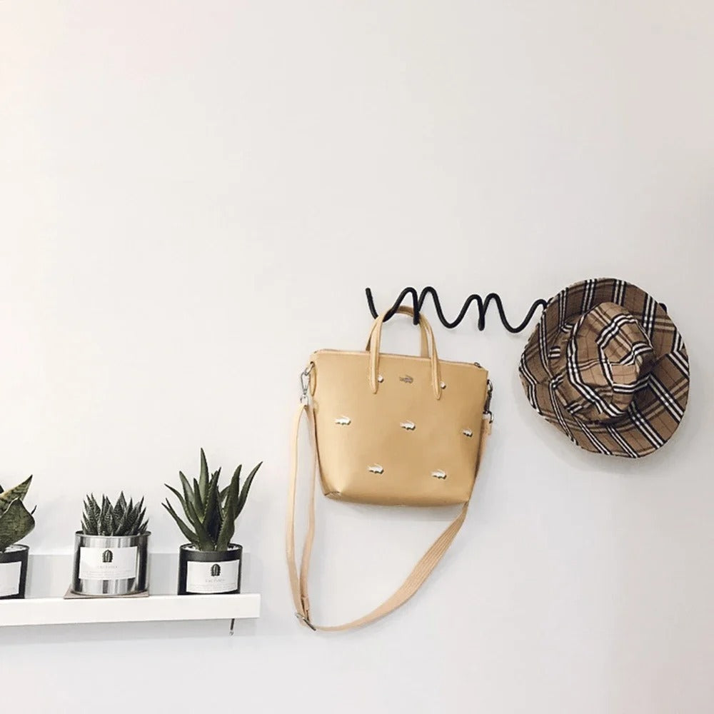 Modern Wave Wall Coat Rack Metal Wall Hooks Decorative Storage Rack