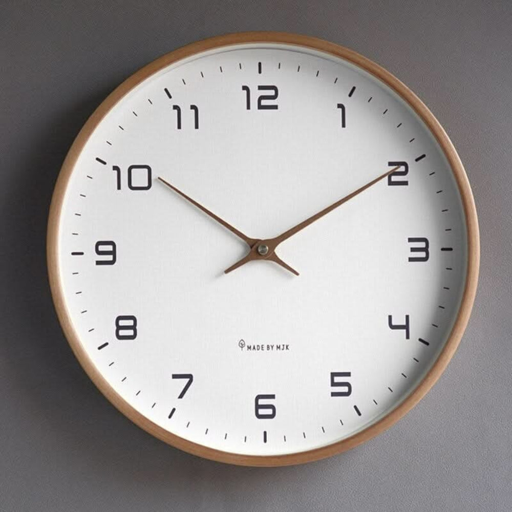 Modern Wooden Wall Clock Minimalist Silent Design for Bedroom Living Room and Office