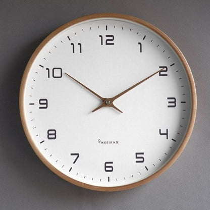 Modern Wooden Wall Clock Minimalist Silent Design for Bedroom Living Room and Office