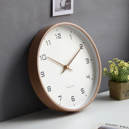 Modern Wooden Wall Clock Minimalist Silent Design for Bedroom Living Room and Office