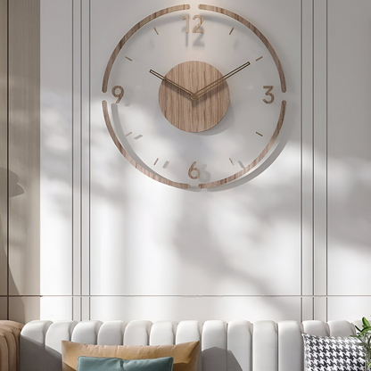 Modern Wooden Wall Clock Silent Large Number Decor