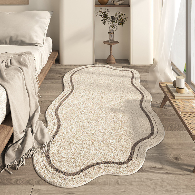 Monochrome Wave Area Rug Modern Abstract Carpet