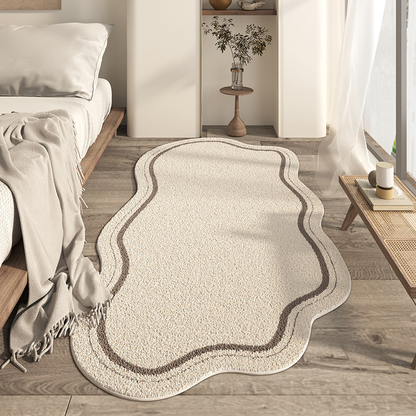 Monochrome Wave Area Rug Modern Abstract Carpet
