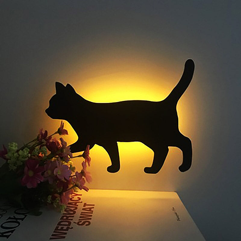 Motion Sensor Cat Night Light Rechargeable LED Lamp