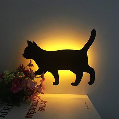 Motion Sensor Cat Night Light Rechargeable LED Lamp