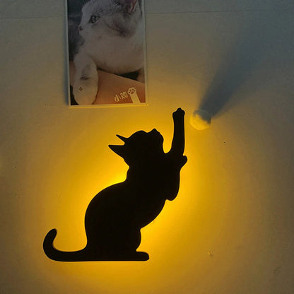 Motion Sensor Cat Night Light Rechargeable LED Lamp