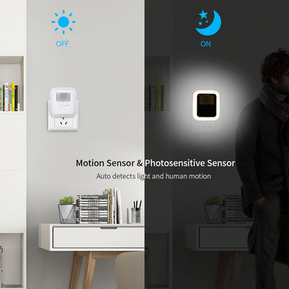 Motion Sensor LED Night Light Adjustable Warm Light Rechargeable Indoor Hallway Lamp