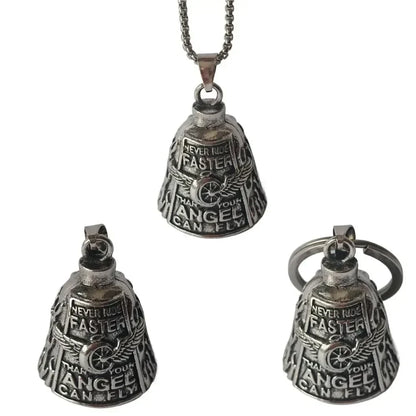 Motorcycle Guardian Bell Wing Design Alloy Biker Charm for Bike and Riding Gear