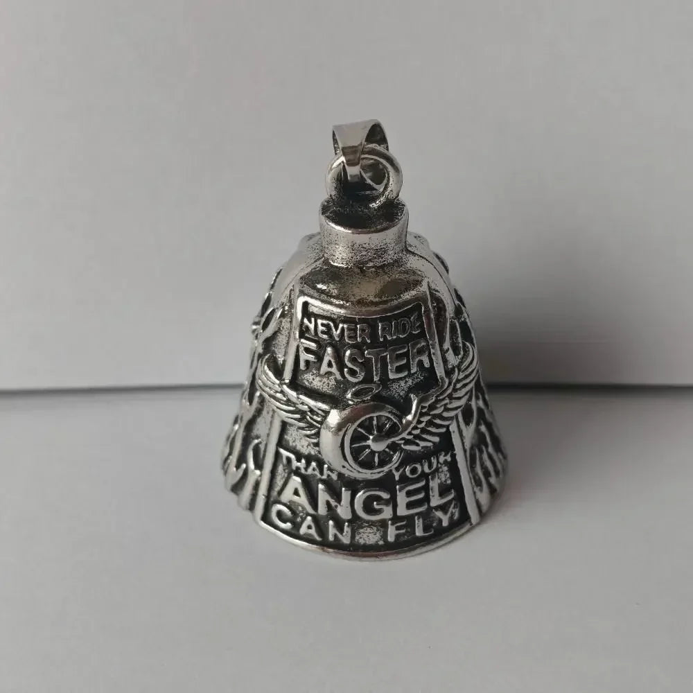 Motorcycle Guardian Bell Wing Design Alloy Biker Charm for Bike and Riding Gear