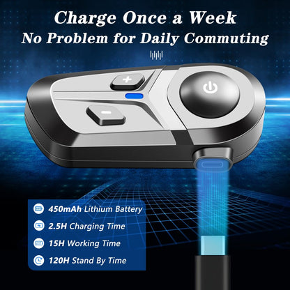 Motorcycle Helmet Bluetooth Headset Noise Cancelling Audio System