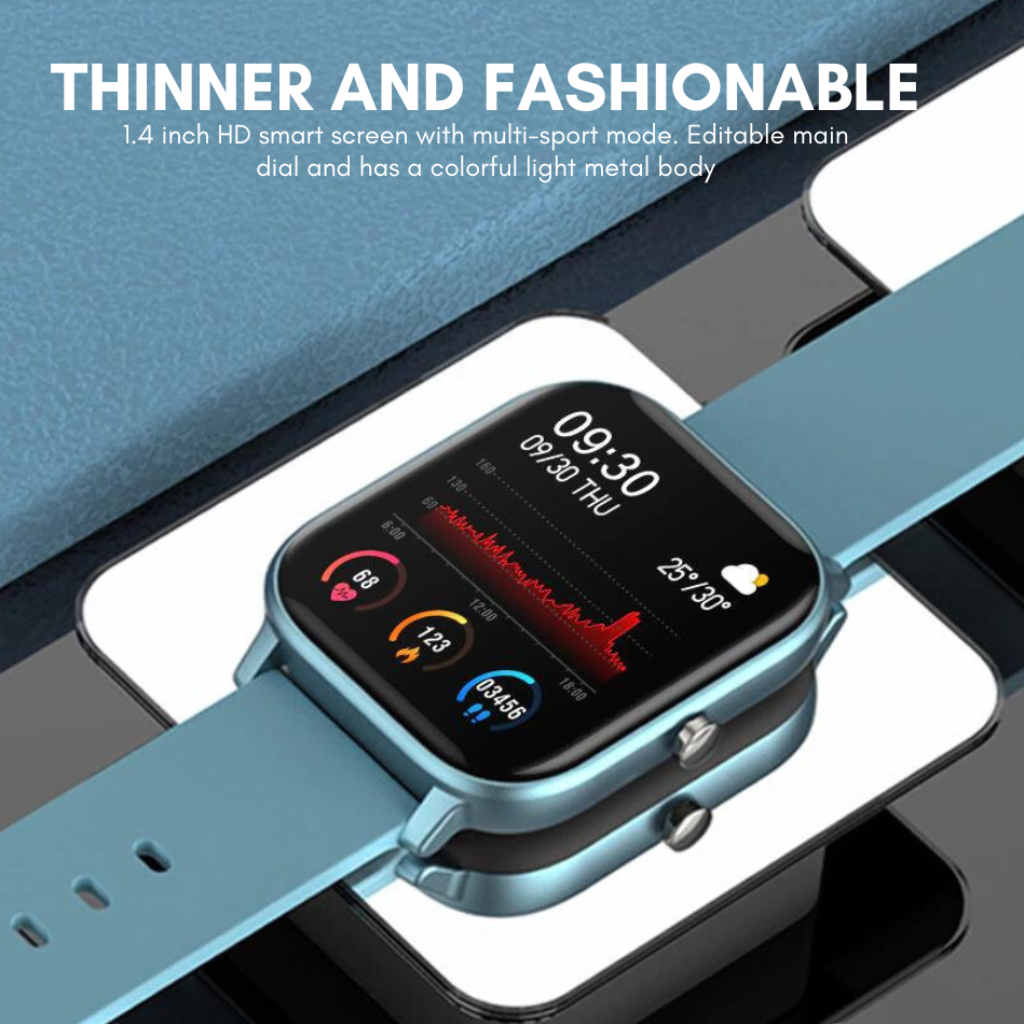 Multi Function Fitness Smart Watch with Heart Rate Tracking