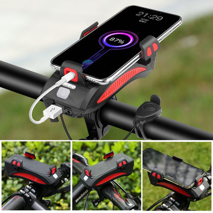 Multifunction Bike Light Phone Holder Power Bank Horn