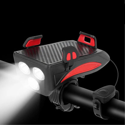 Multifunction Bike Light Phone Holder Power Bank Horn