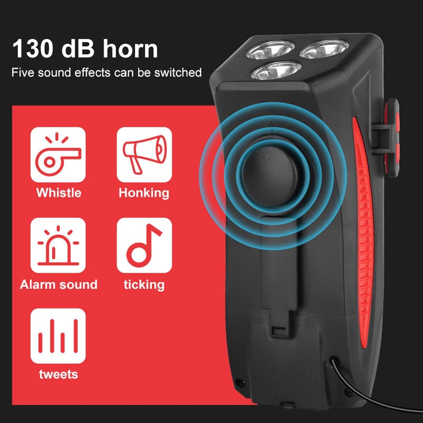 Multifunction Bike Light Phone Holder Power Bank Horn
