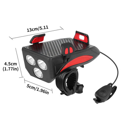 Multifunction Bike Light Phone Holder Power Bank Horn