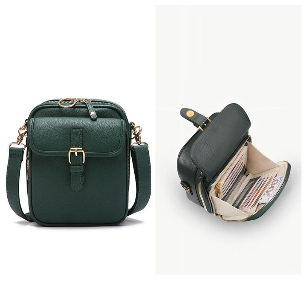 Multifunction Mini Messenger Bag PU Leather Adjustable Crossbody Shoulder Bag