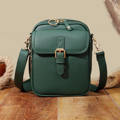 Multifunction Mini Messenger Bag PU Leather Adjustable Crossbody Shoulder Bag
