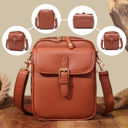 Multifunction Mini Messenger Bag PU Leather Adjustable Crossbody Shoulder Bag