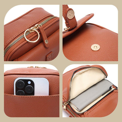 Multifunction Mini Messenger Bag PU Leather Adjustable Crossbody Shoulder Bag