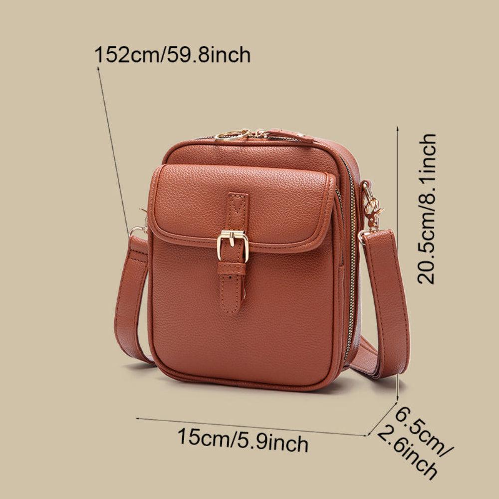 Multifunction Mini Messenger Bag PU Leather Adjustable Crossbody Shoulder Bag