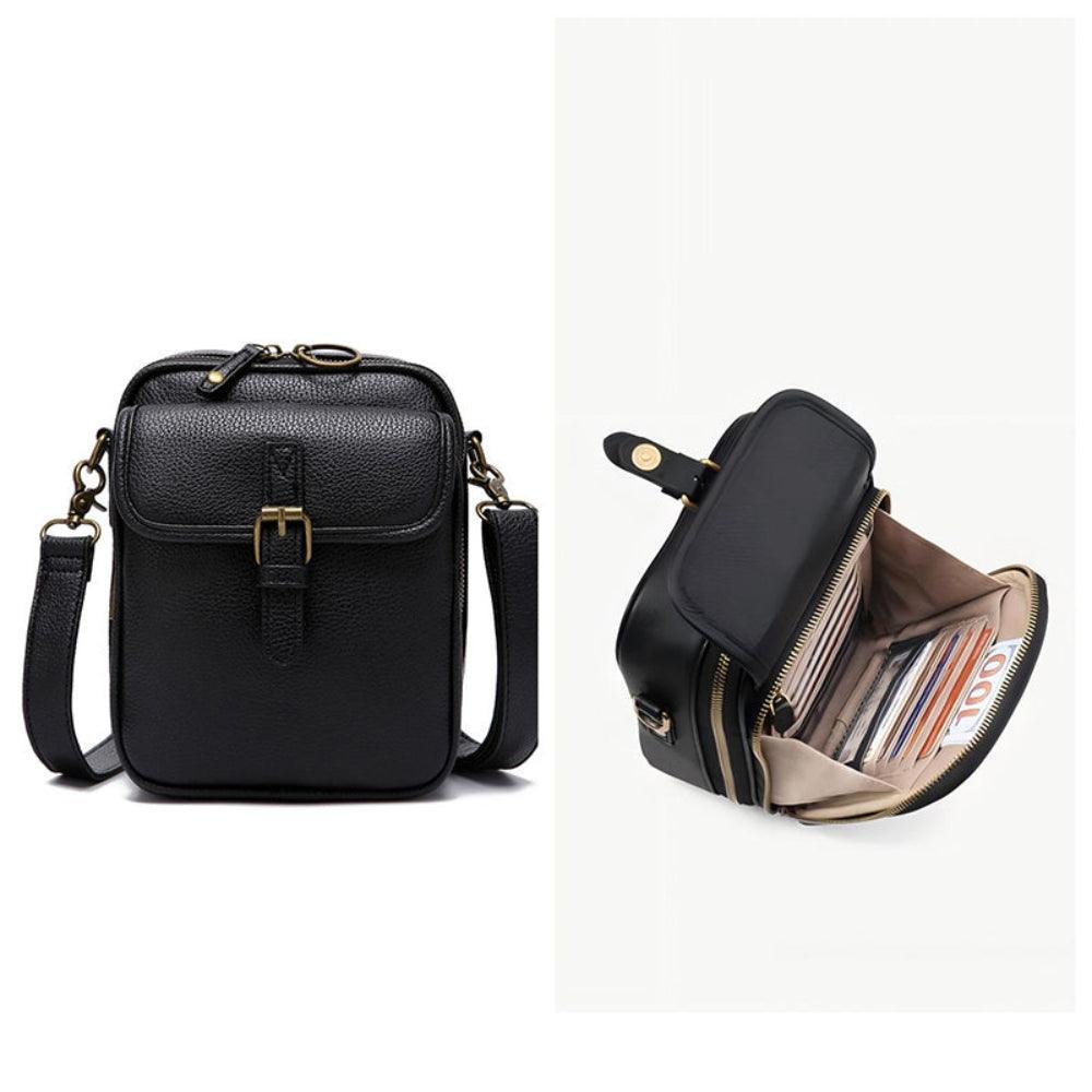Multifunction Mini Messenger Bag PU Leather Adjustable Crossbody Shoulder Bag