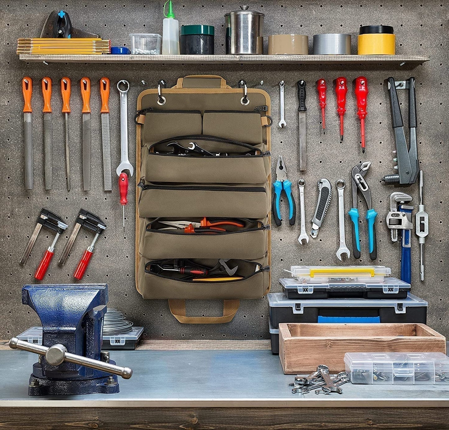 Multifunction Tool Roll Bag Heavy Duty Portable Organizer Storage