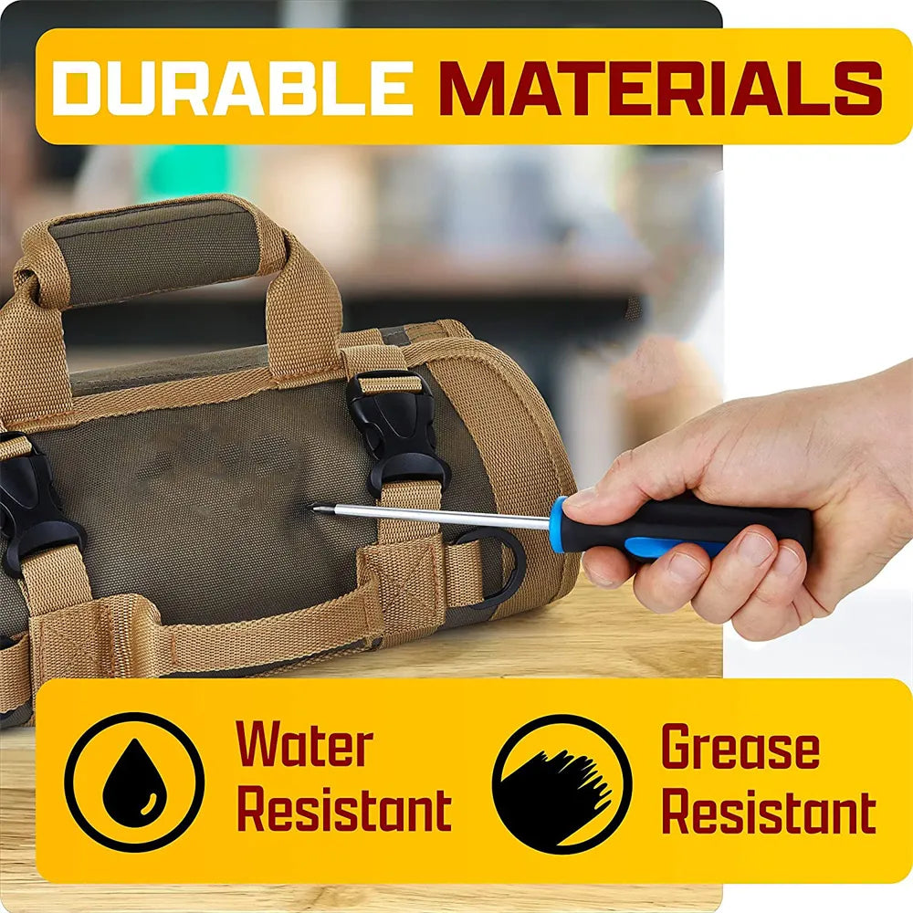 Multifunction Tool Roll Bag Heavy Duty Portable Organizer Storage