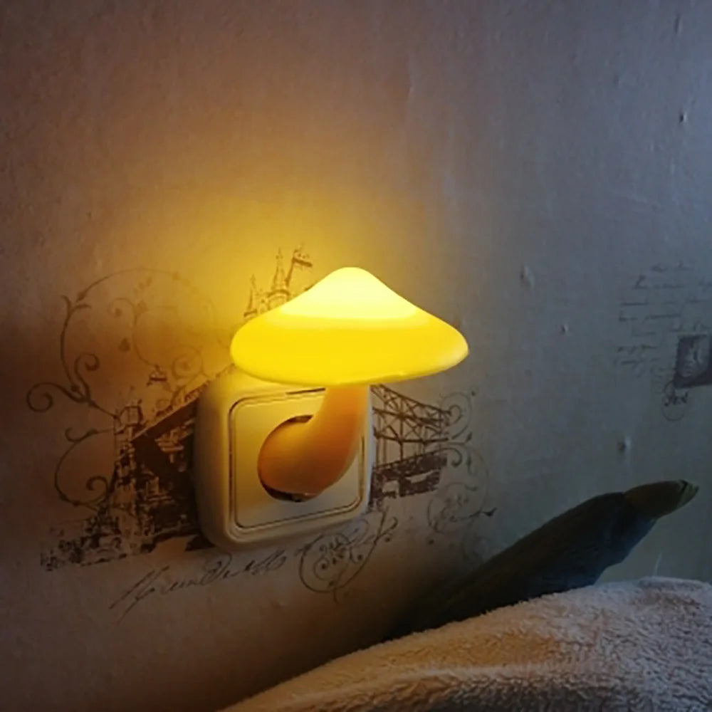 Mushroom Night Light LED Plug In Bedside Lamp Decorative Light