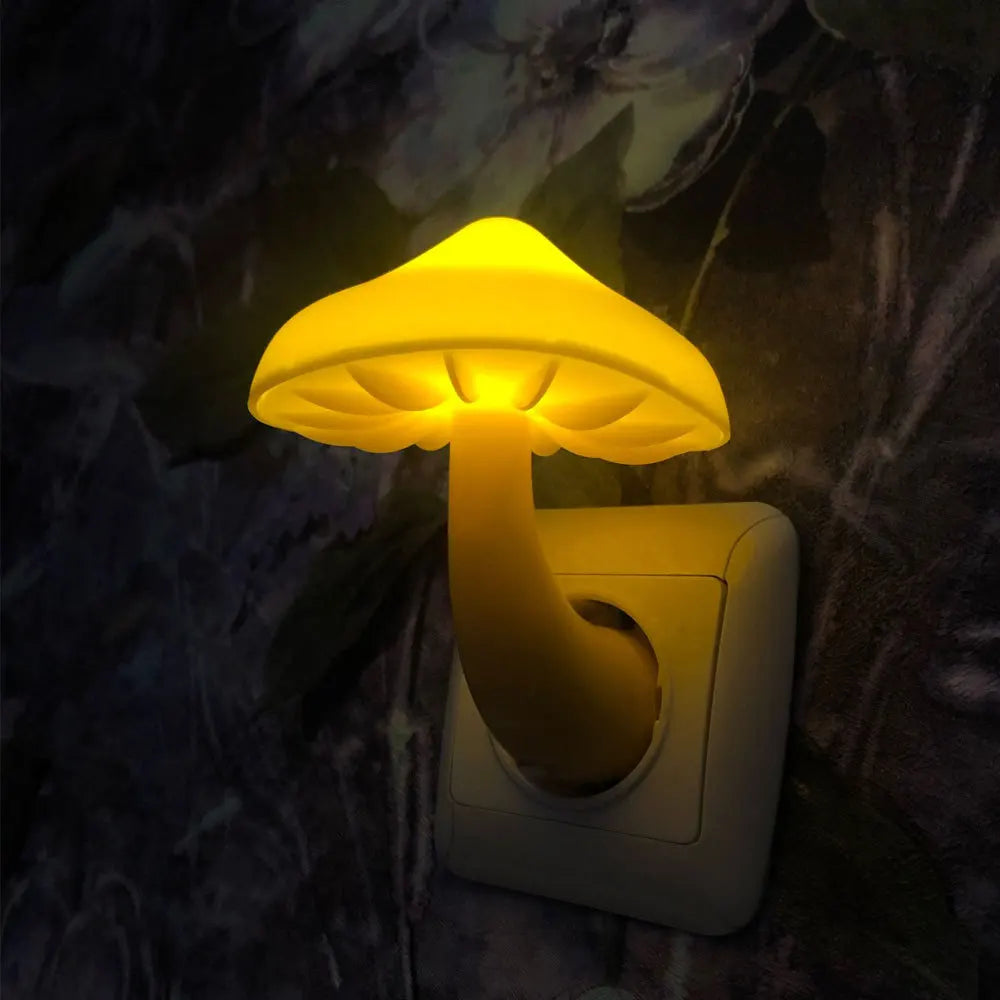 Mushroom Night Light LED Plug In Bedside Lamp Decorative Light