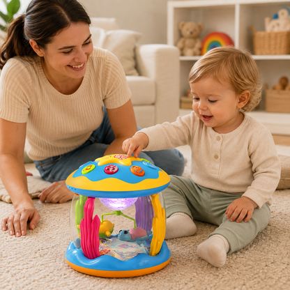 Musical Carousel Infant Toy with Spinning Lights and Interactive Play