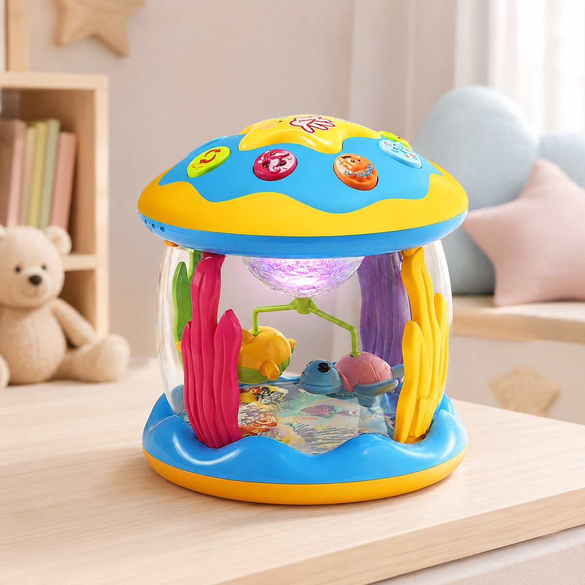 Musical Carousel Infant Toy with Spinning Lights and Interactive Play