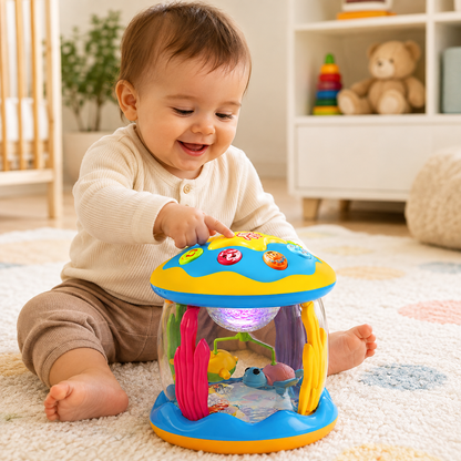Musical Carousel Infant Toy with Spinning Lights and Interactive Play