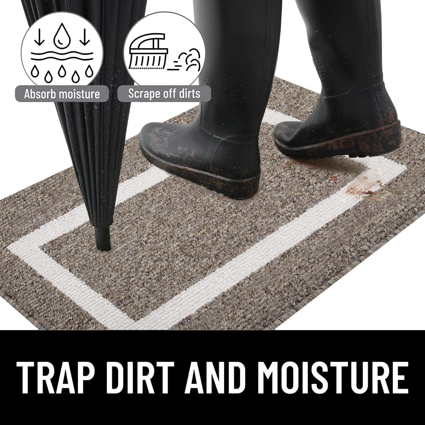 Non Slip Outdoor Door Mat Dirt Trapping Entrance Floor Rug