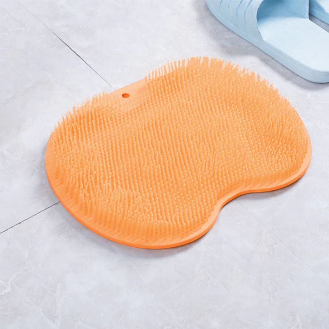 Antislip siliconen badmat met voetschrobber voor onder de douche