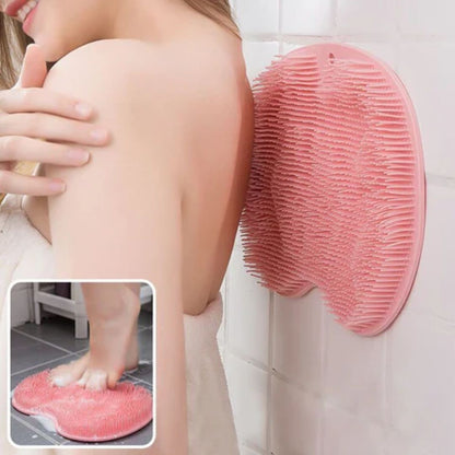 Antislip siliconen badmat met voetschrobber voor onder de douche