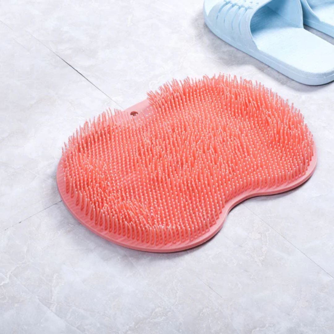Antislip siliconen badmat met voetschrobber voor onder de douche