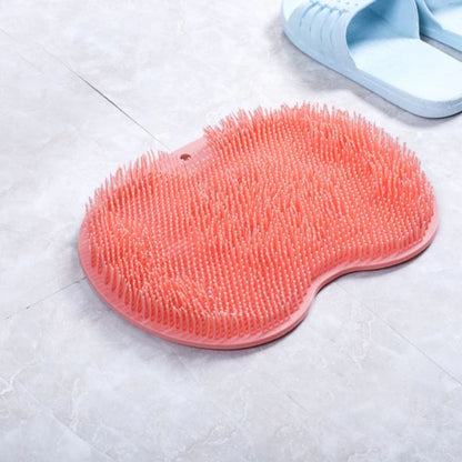Antislip siliconen badmat met voetschrobber voor onder de douche