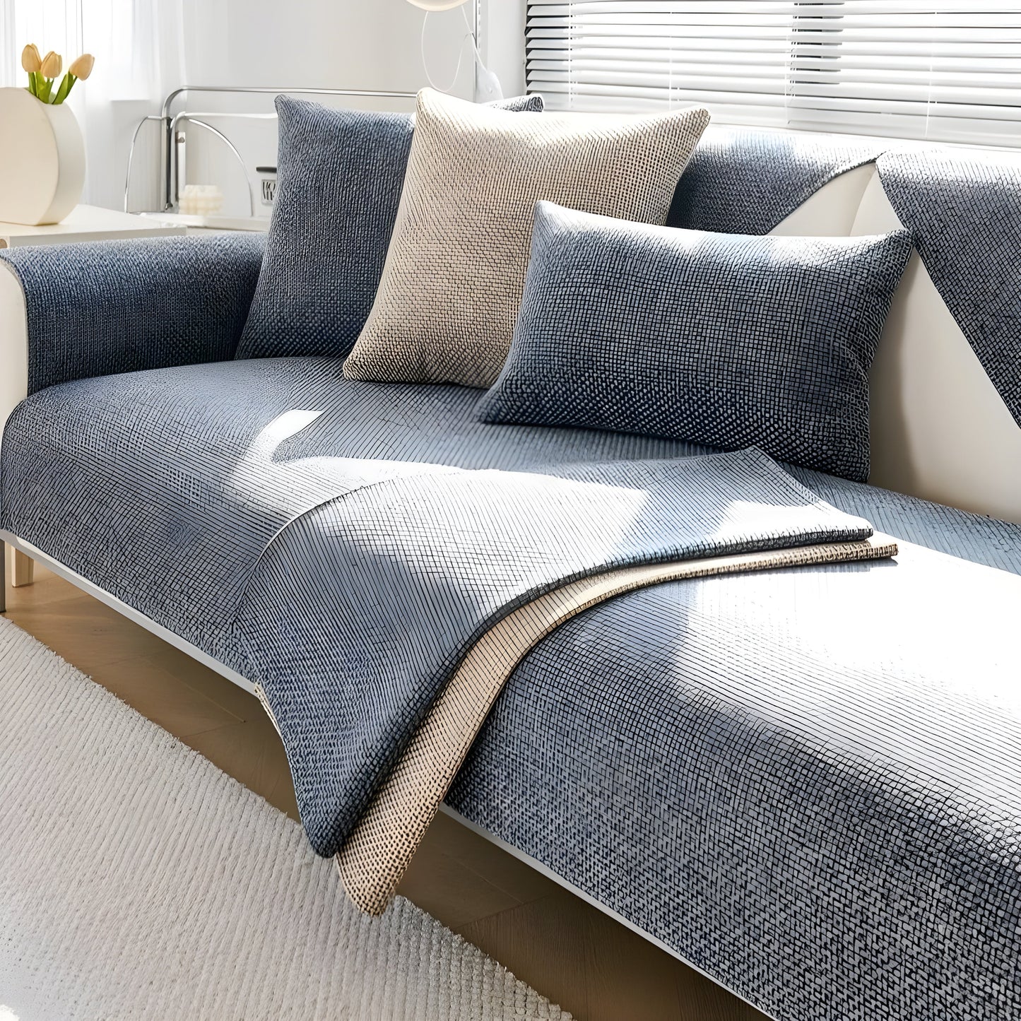 Non Slip Sofa Cover Stretch Couch Protector All Season Furniture Cover