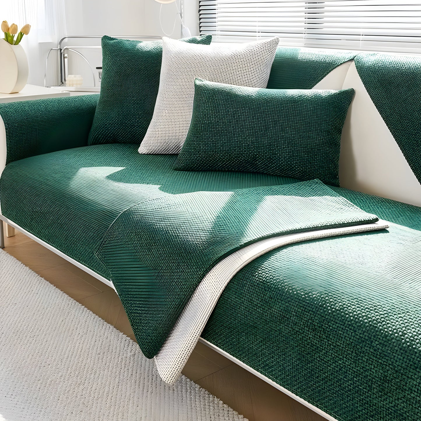 Non Slip Sofa Cover Stretch Couch Protector All Season Furniture Cover