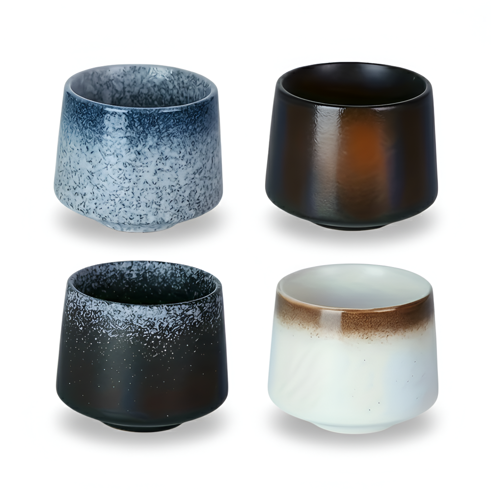 Nordic Ceramic Coffee Cup Set Retro Espresso Tea Mugs