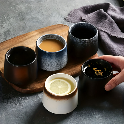 Nordic Ceramic Coffee Cup Set Retro Espresso Tea Mugs